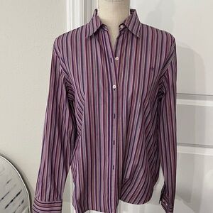 Ralph Lauren RLL Purple /Pink Multicolor Striped Shirt SZ L